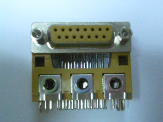 D-SUB 15F/PHONE*3POS/HIGH RISE/PC99